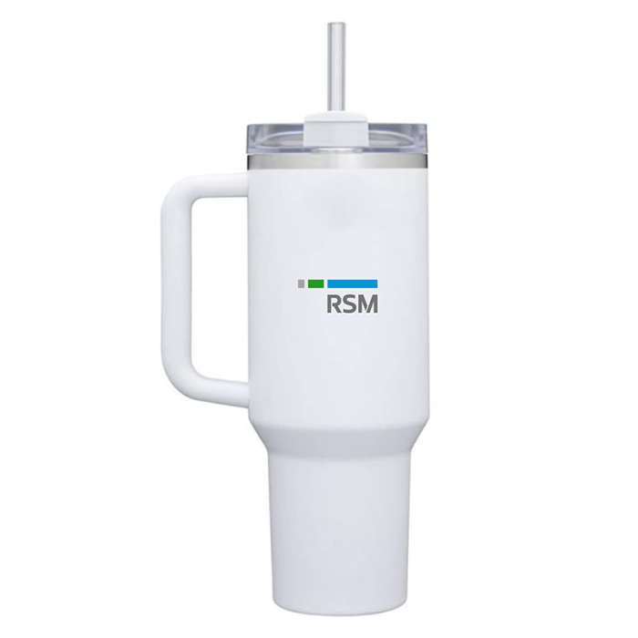 Hydra Mug 1200 ml with Lid and Straw- White - image 1