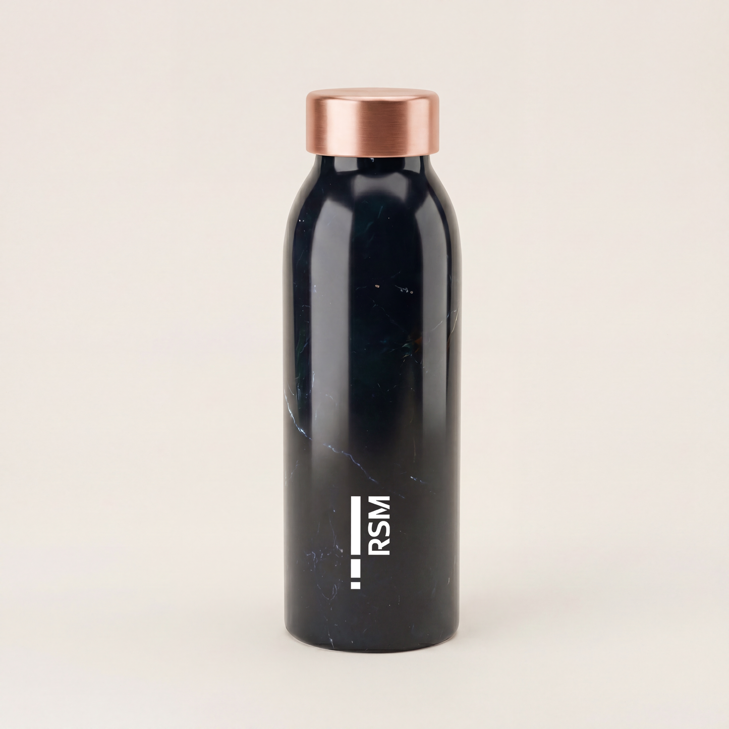 Marble Finish Copper Accent Bottle