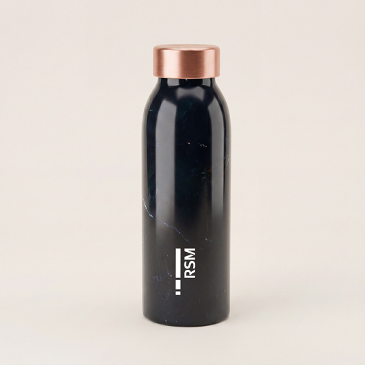 Marble Finish Copper Accent Bottle