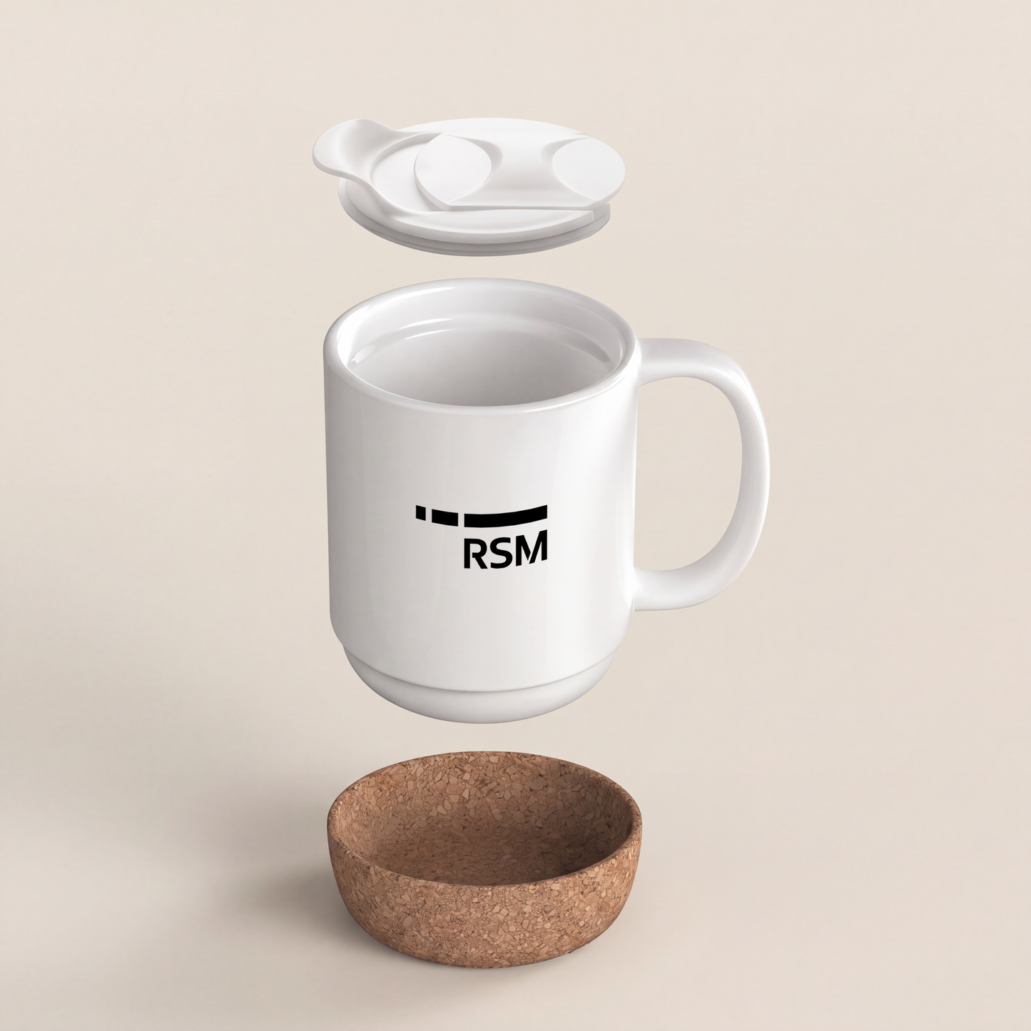 Ceramic Mug with Lid & Cork Base