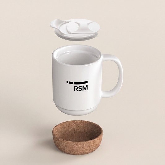 Ceramic Mug with Lid & Cork Base