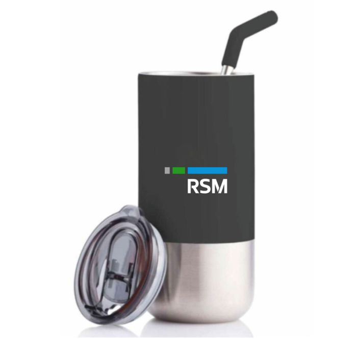 Frappe Mug 500 ml with Lid and Straw-Black - image 1