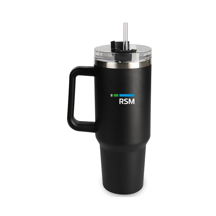 Hydra Mug 1200 ml with Lid and Straw- Black - image 1
