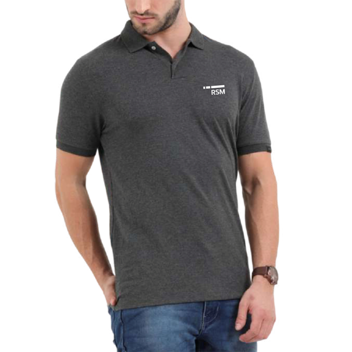 Rare Rabbit Polo Cotton T-Shirt- Charcoal Melange - image 1